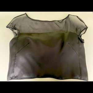 Molly Black Silk Crop Top